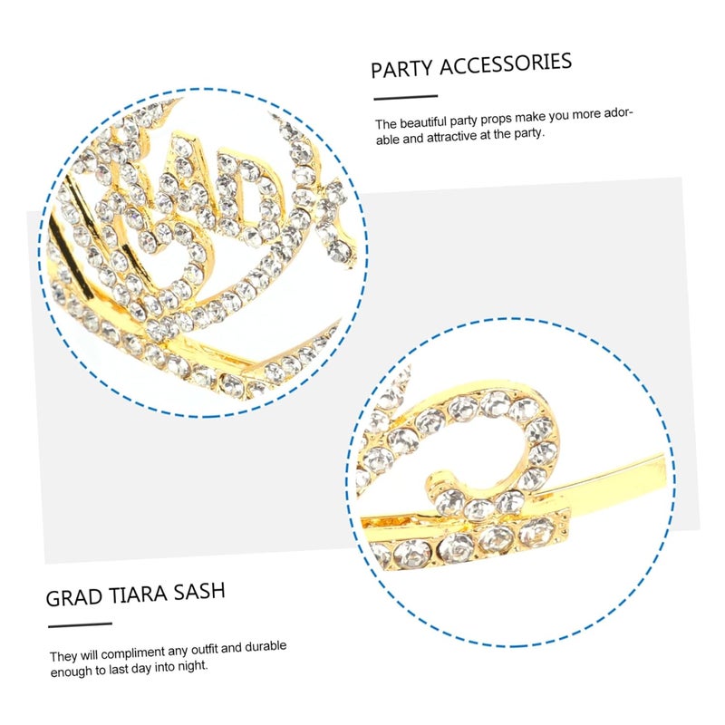 Graduation Satin Sash with Crystal Accessories for Photography and Special Occasions - Image 3